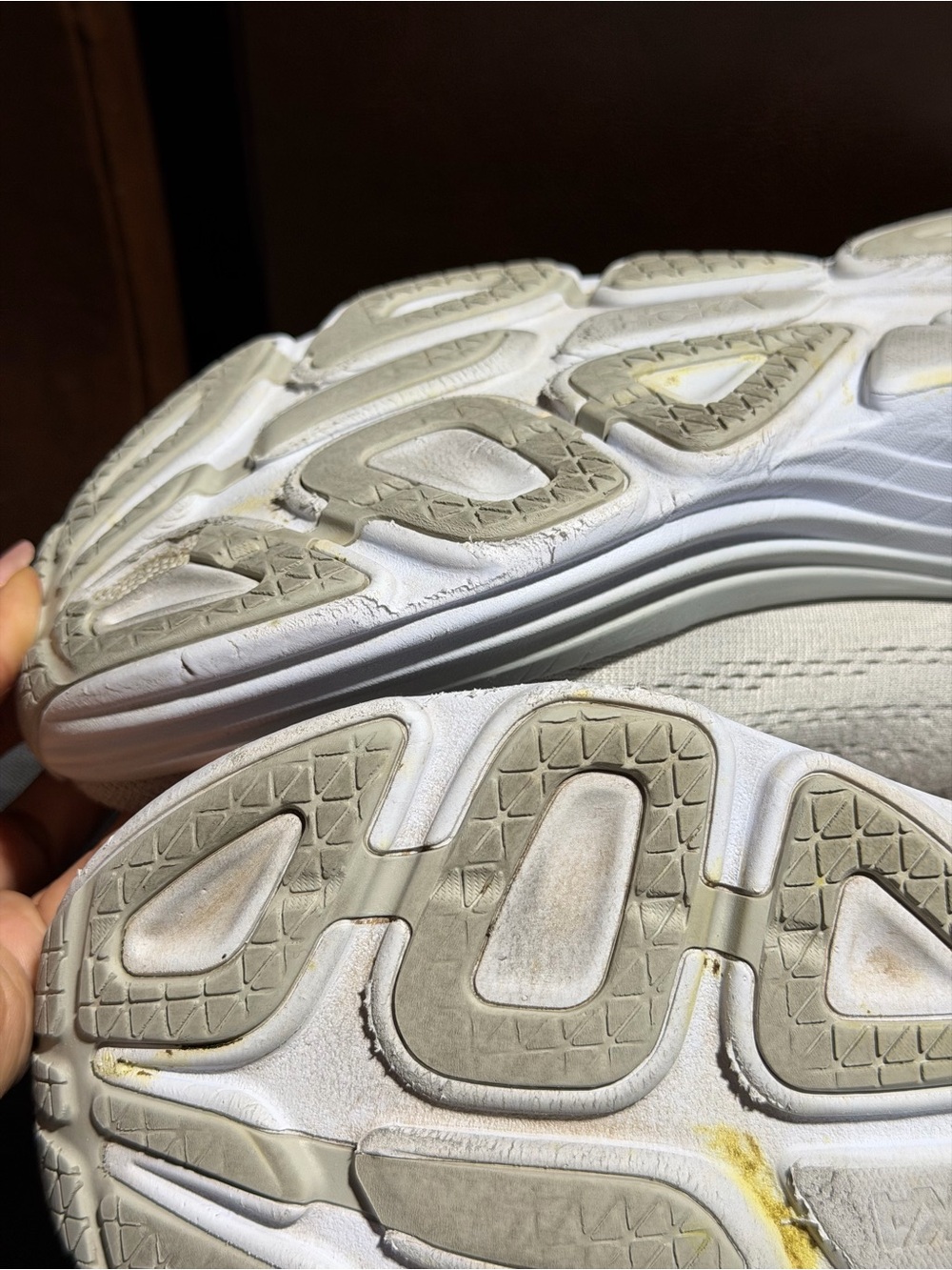 Hoka Women's 7.5B Neutral Trainer in Light Beige with Peach Logo - Picture 10 of 10